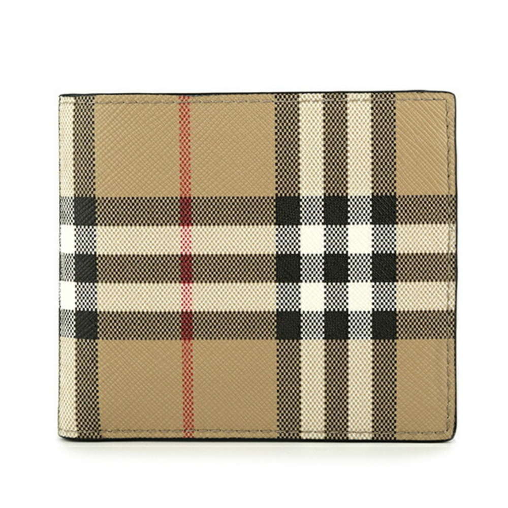 Burberry Bi fold Wallet Check Beige